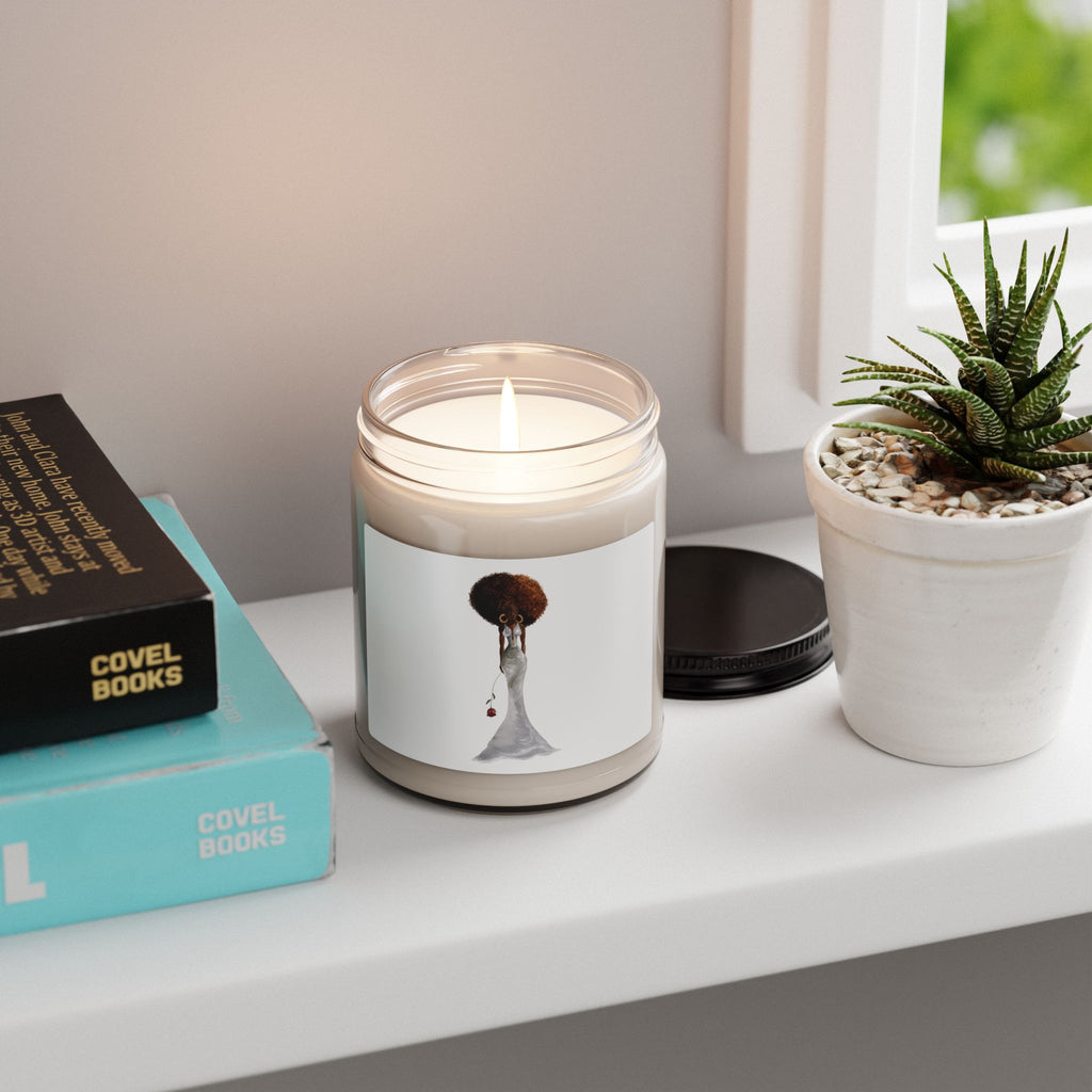 9oz Scented Soy Candle — (Rose Accent)