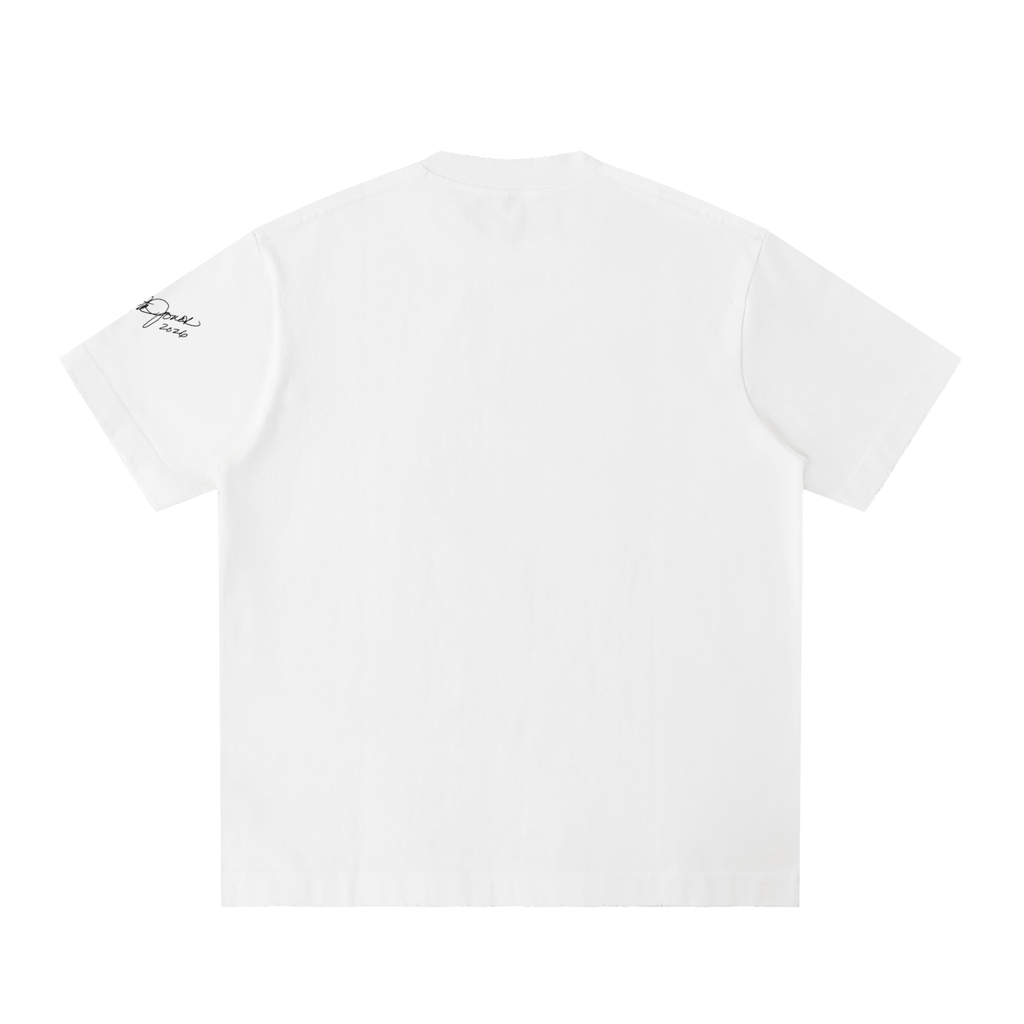 Heavyweight Vintage Washed Frayed T-Shirt