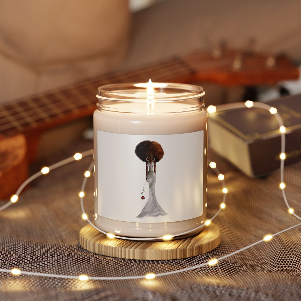 9oz Scented Soy Candle — (Rose Accent)