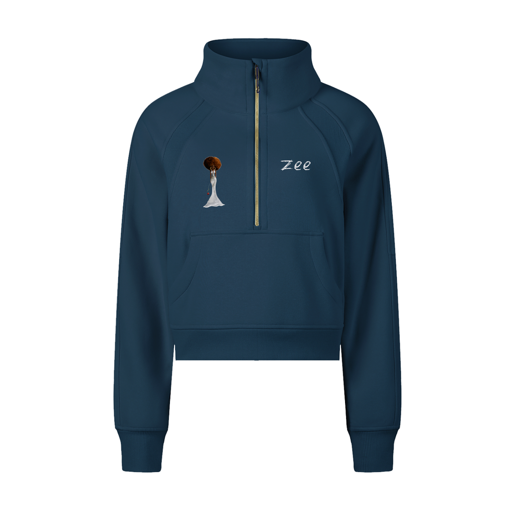 Cropped Half-Zip Sweatshirt