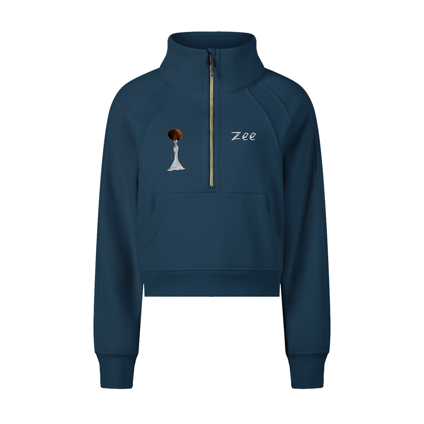 Cropped Half-Zip Sweatshirt