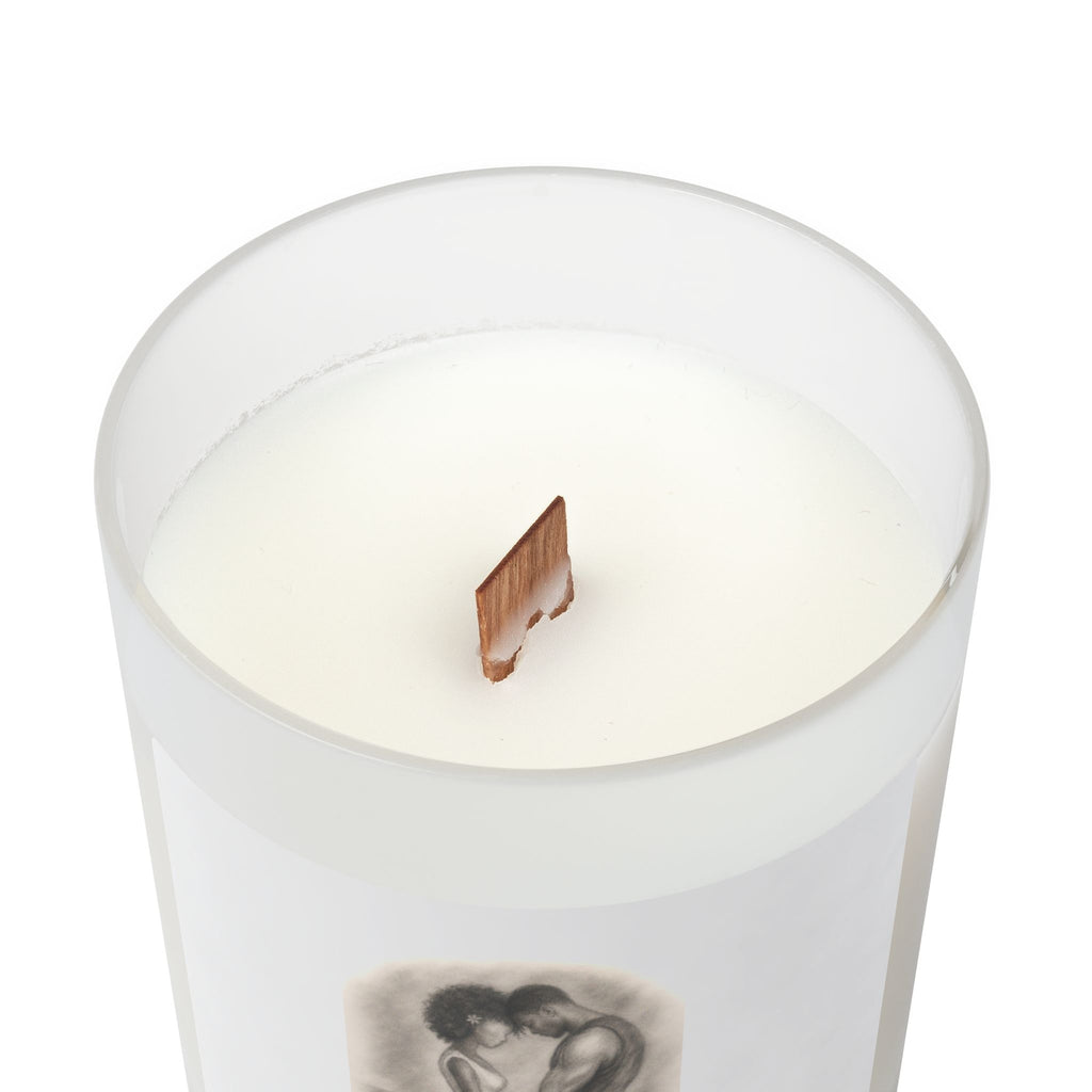 Romantic Embrace Frosted Glass Candle — 11oz Scented Gift for Couples