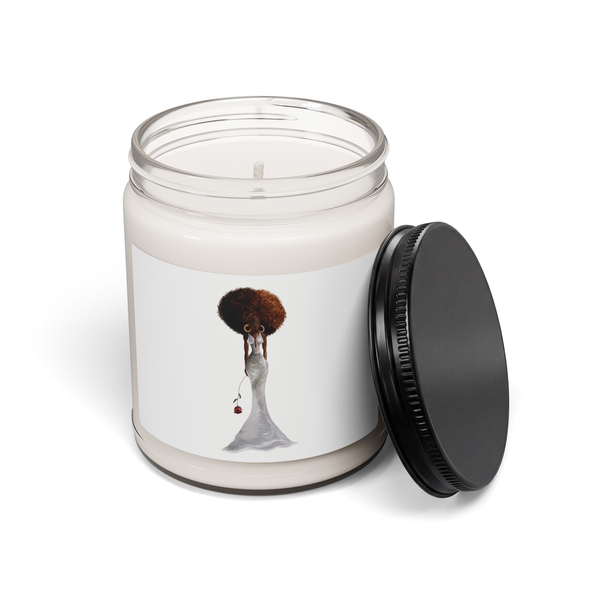 9oz Scented Soy Candle — (Rose Accent)
