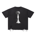 Snow Washed Raw-Hem T-Shirt