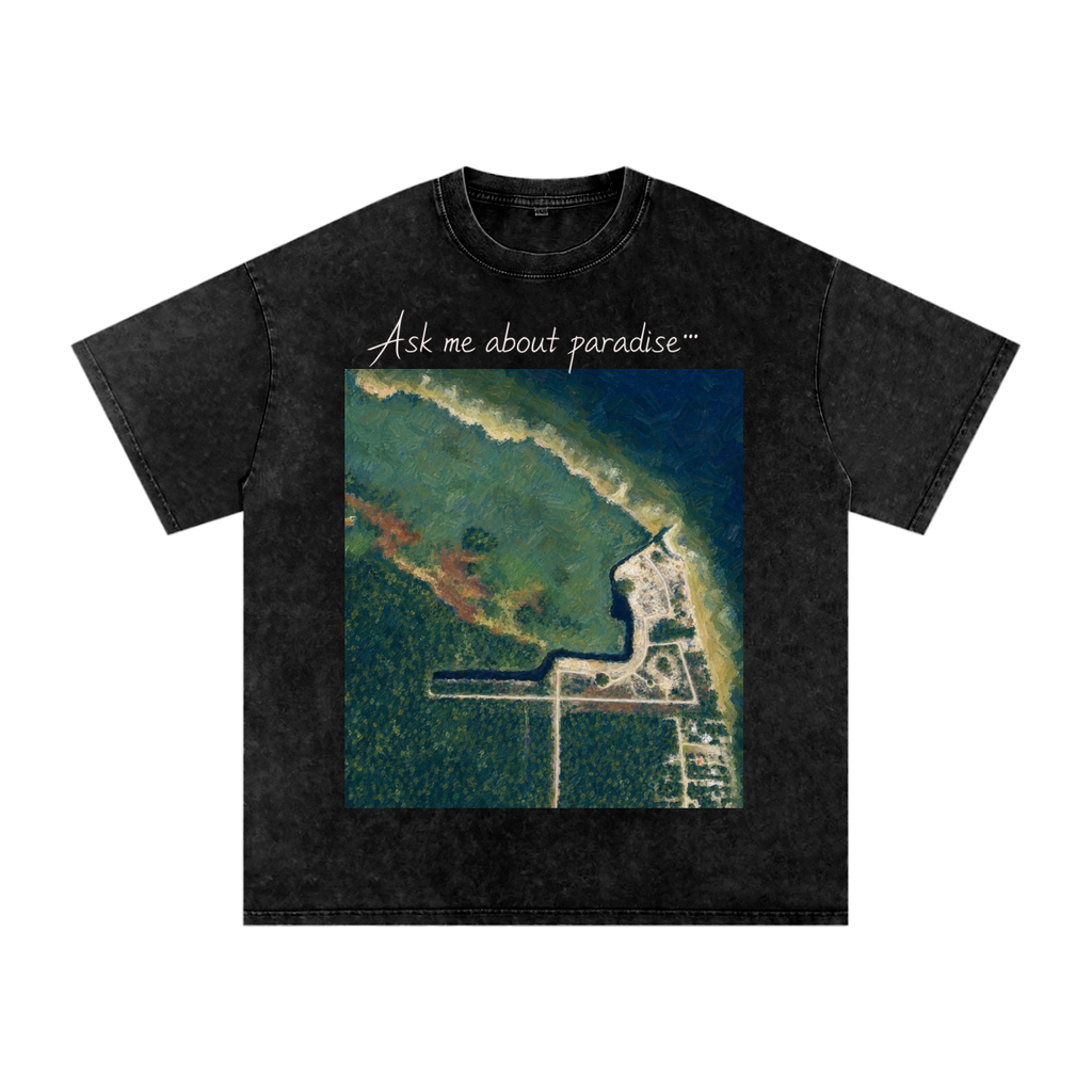 Snow Washed Oversized Cotton T-Shirt