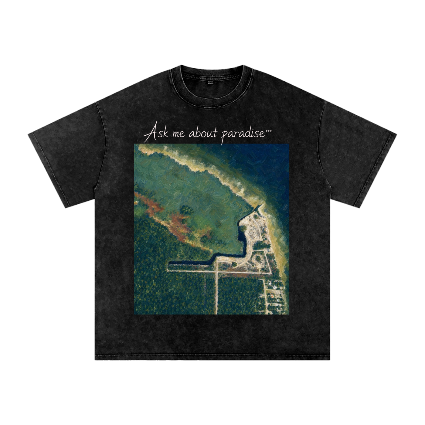 Snow Washed Oversized Cotton T-Shirt