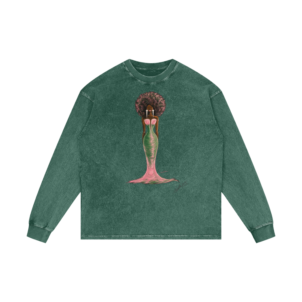 Acid Wash Oversize Long Sleeve T-Shirt