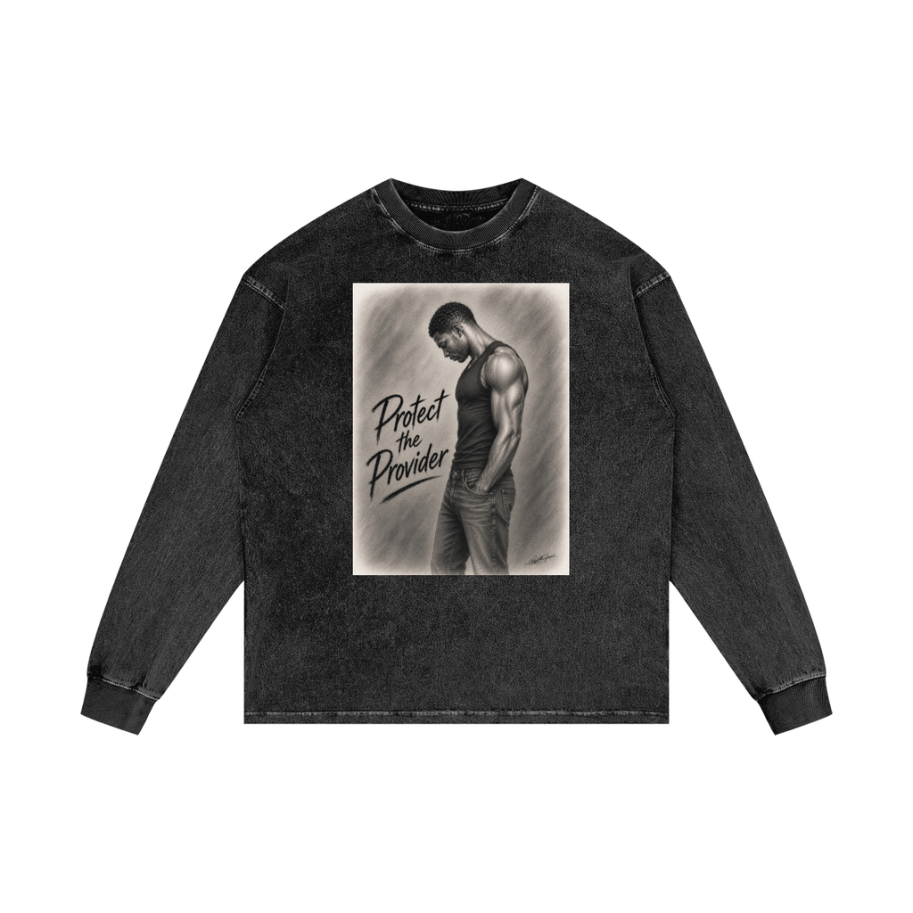 Acid Wash Oversize Long Sleeve T-Shirt