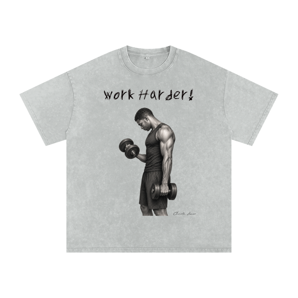 Snow Washed Oversized Cotton T-Shirt