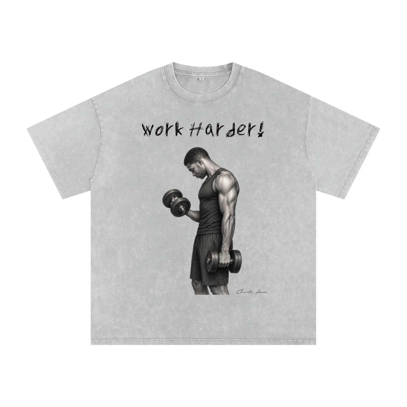Snow Washed Oversized Cotton T-Shirt