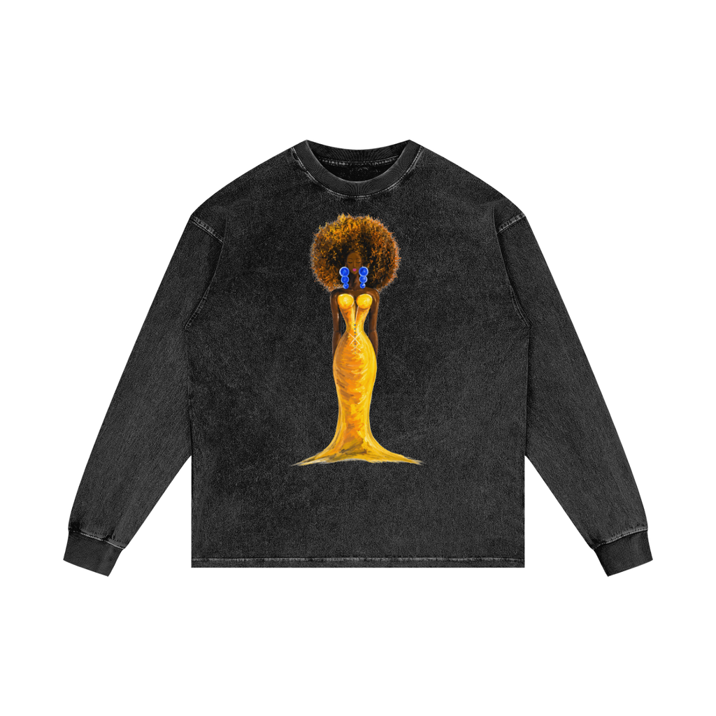 Acid Wash Oversize Long Sleeve T-Shirt