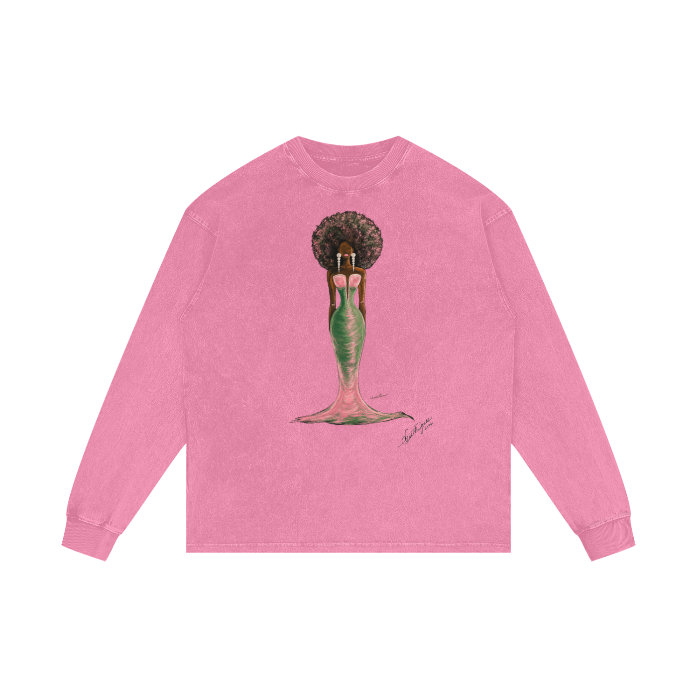 Acid Wash Oversize Long Sleeve T-Shirt