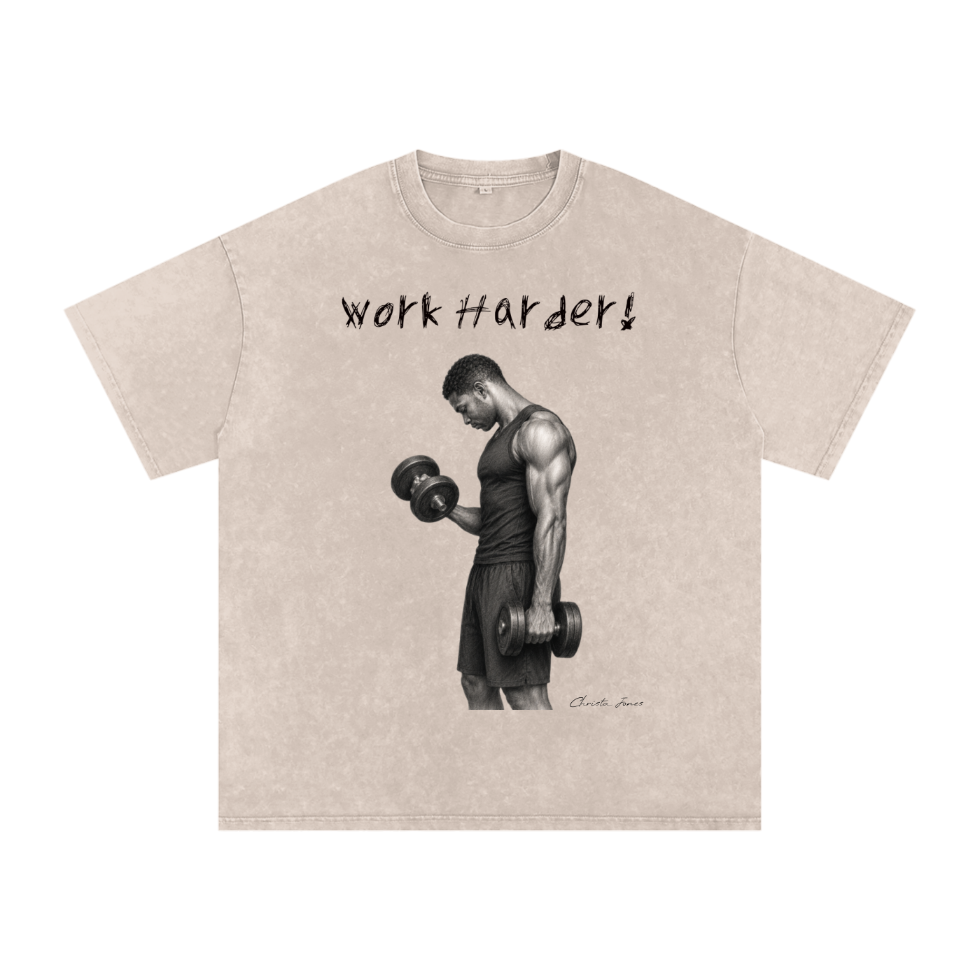 Snow Washed Oversized Cotton T-Shirt